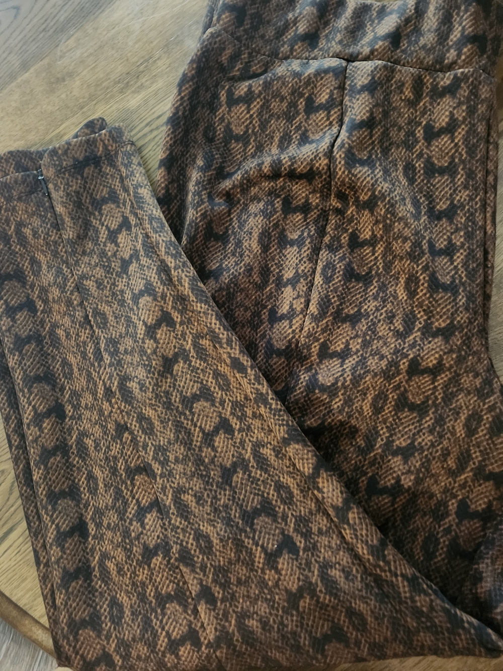 Brown Snake Print Pants